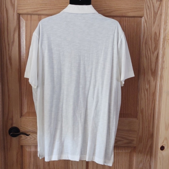 NWOT Sz XXL Cream Textured Pocket Polo - Picture 2 of 6